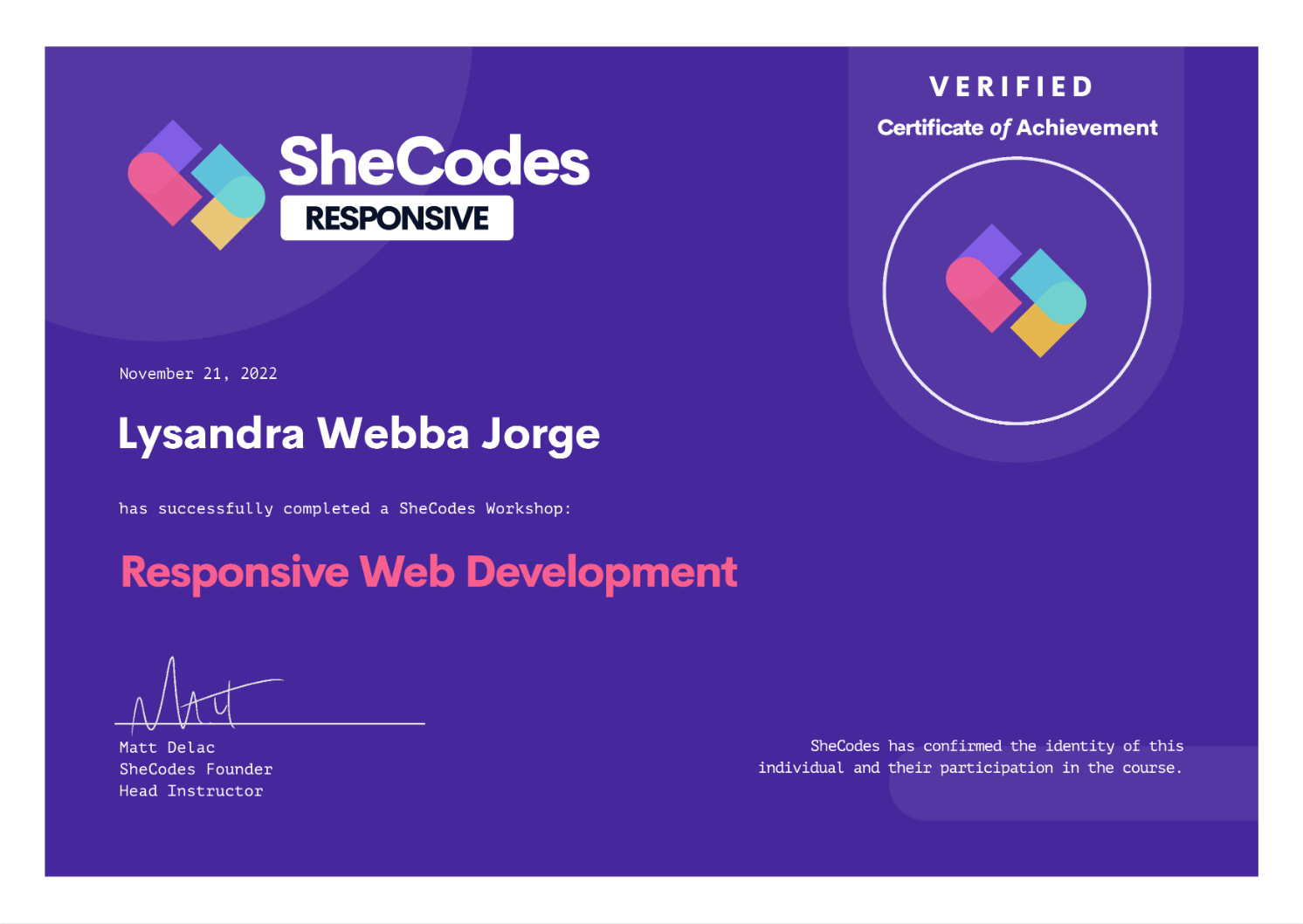 Responsive Web Development Certificate